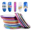1 Pieces Color Stripe Tape Roll Nail Art Metal Creative Sticker Mixed Color Nail Decoration Tool
