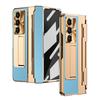 Для Samsung Galaxy Z Fold 7 6 5 4 5G со Стеклянной Пленкой Защиты Экрана Роскошный Кожаный Цельный Чехол с Подставкой и Защитой Шарнира Ударопрочный