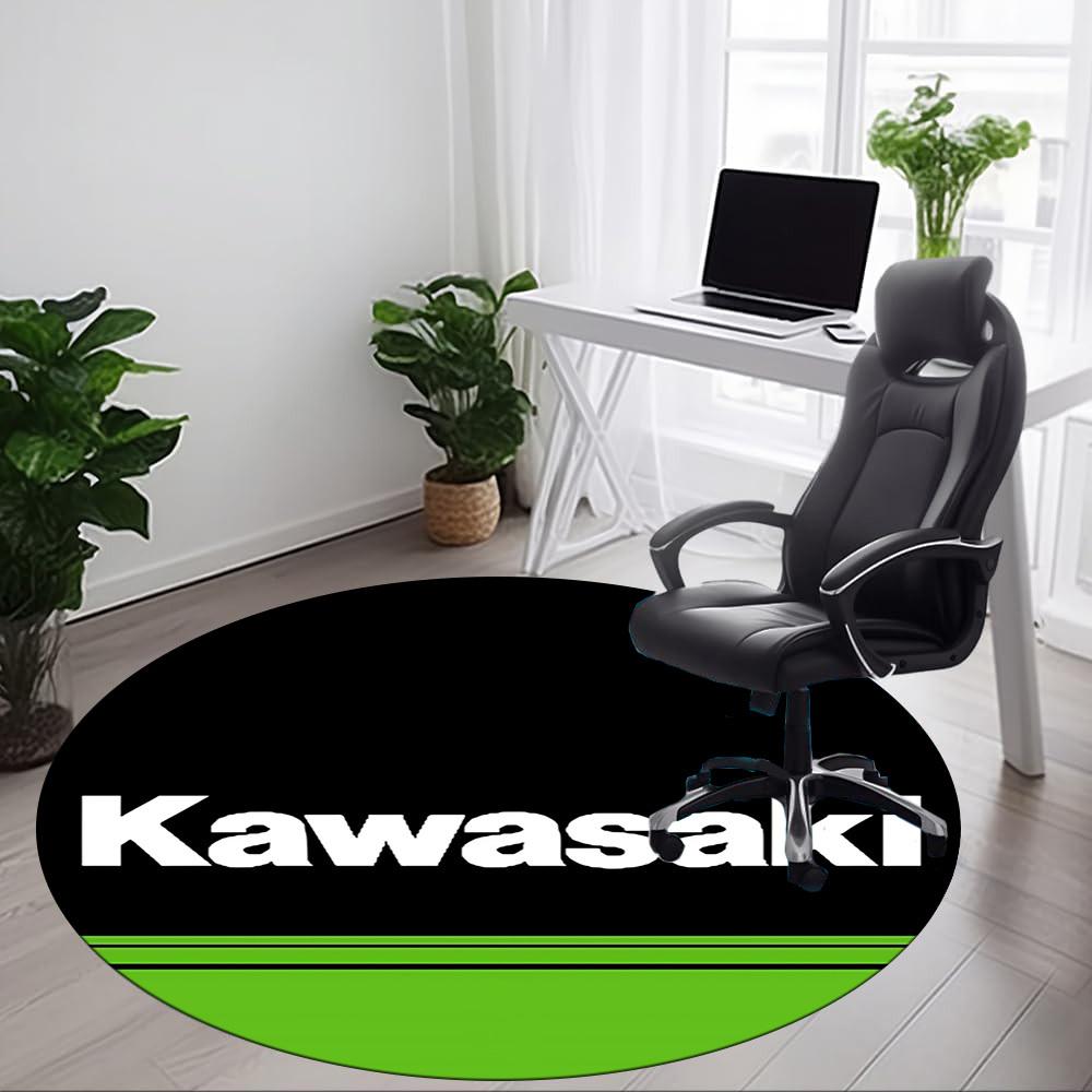 1 шт. Круглый офисный коврик Kawasaki, Нескользящий, Мягкий и прочный офисный коврик для декора интерьера, Идеально подходит для офиса, Красивое украшение