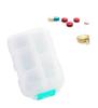 Pack of 1 Tablet Box, 7 Days 10 Compartments, with Labels and Portable Mini Medicine Cutter, Travel Pill Box, Mini Pill Box