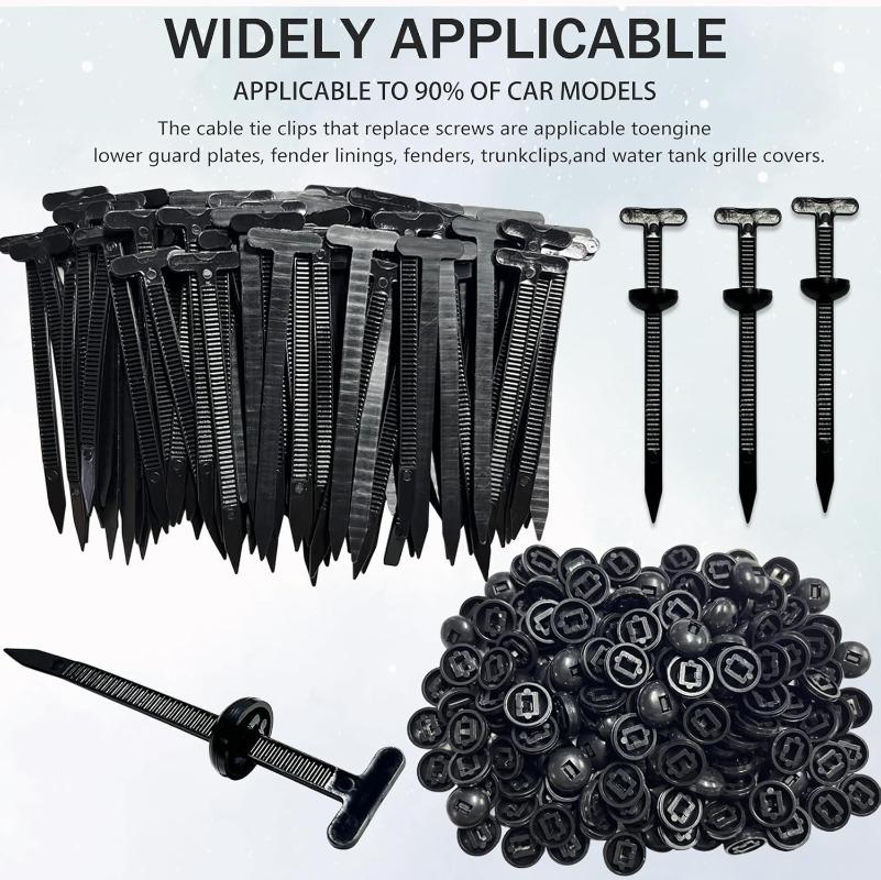 Nylon Universal Cable Tie Buckle Zip Tie Heavy Duty Self-Locking Push Pin with Button Fixion Tools for Car Auto Repair
