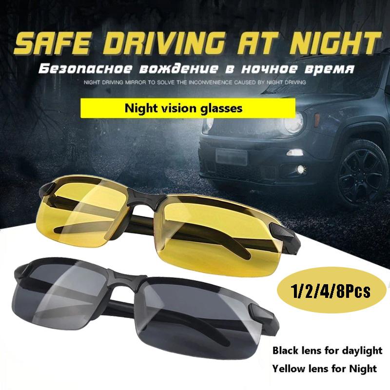 1/2/4/8Pcs Night Vision Men Women Sunglasses Day Night Driving Eyewear Outdoor Sports PC Frame Women Fashion Sun Glasses