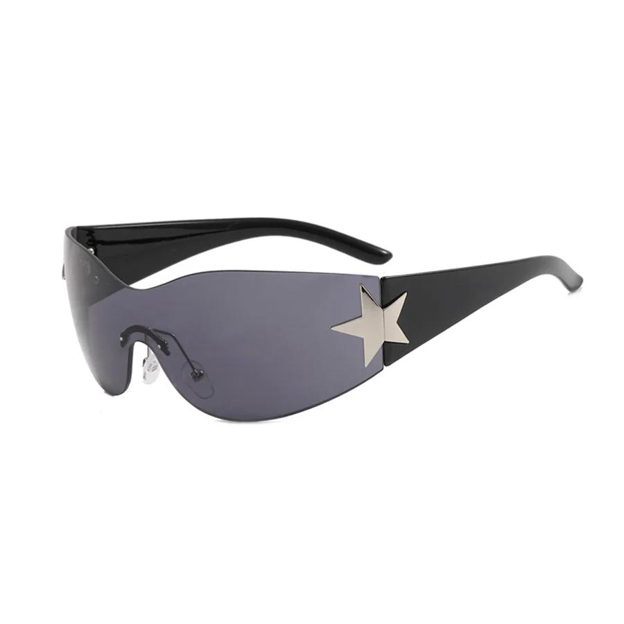 New Women'S Rimless Star Decoration Eyewear Integrated  Hot Girl Style Hip Hop Fashion Sunglasses Beach Party Eyeglasses