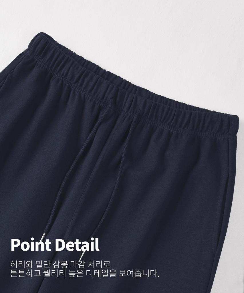 TOPBOY [Non-Fleece Or Fleece-Lined] Essential Elastic Waist Sweat Jogger Pants Navy