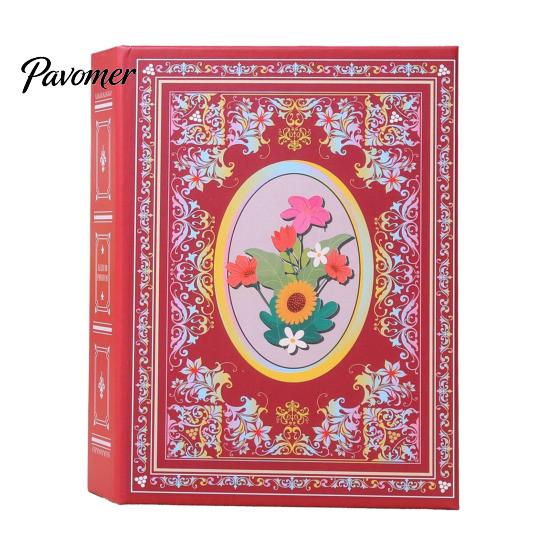 Picture Album Photo Album, Laminated Sleeve Page Refillable Mini Holder, Vintage Ethnic Style Memory Book for Travel Postcards & Photos, Portable