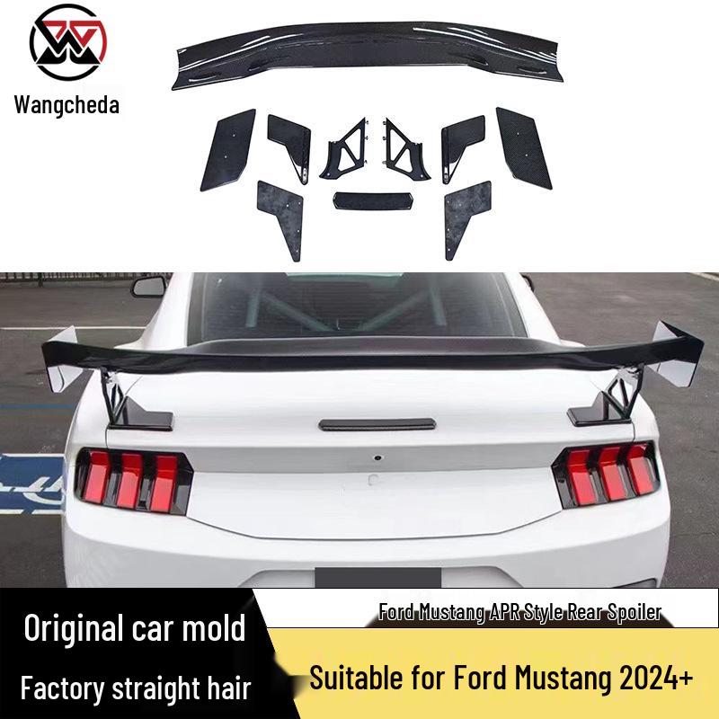 Задний спойлер в стиле APR из углеродного волокна для Ford Mustang 2024 года Модификации