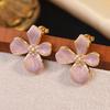 European American Trade Stainless Steel Heart-Shaped Ring Earrings Trendy StainlessSteel Oval Ear Buckles Fashionable Studs for