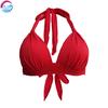 Бикини с большой грудью и одним верхним ремнем, однотонный купальник без стального кольца, женский сексуальный купальник