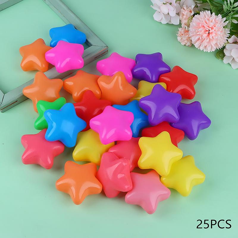 25Balls Thick Baby Plastic Balls Star Love Ocean Wave Ball Children Baby Eco-Friendly Multiple Colors Intelligence Training Ball