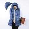 Women Winter Hooded Design Detachable Puffer Jackets Lady Long Plus Size Simple Solid Office Parkas