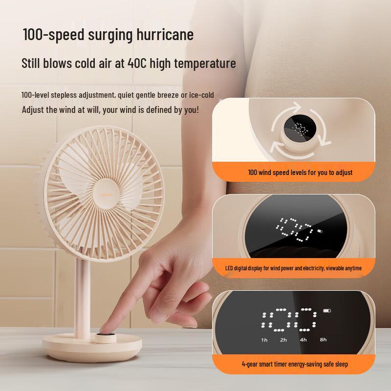 SOLOVE F21 Portable USB Rechargeable Oscillating Desk Fan