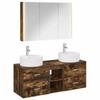 Bathroom Furniture Set 4 Pcs Smoked Oak