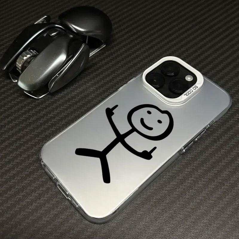 Смешной Человек Средний Палец Чехол Funda Чехол для Телефона Для iPhone 17 16 15 13 12 11 ProMax Pro Plus Ударопрочный и Защищающий от Падений Чехол для Телефона