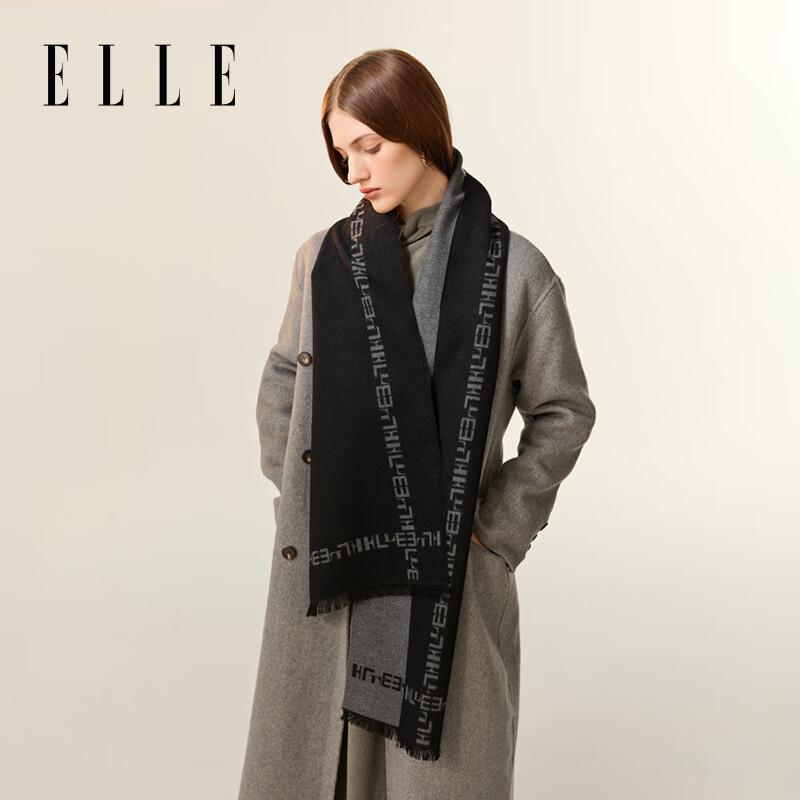 ELLE Women's Double-Sided Silk Jacquard Scarf