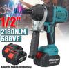 High Torque 2180N.m Brushless Electric Impact Wrench 1/2 Inch Socket Wrench Cordless Driver Tool for 18V Battery