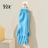 Reusable Rubber Gloves Fleece Lined Dishwashing for Housework, Waterproof PVC Cleaning Gloves, Anti-slip Cold Weather Grip Warm Velvet Lining Kitchen