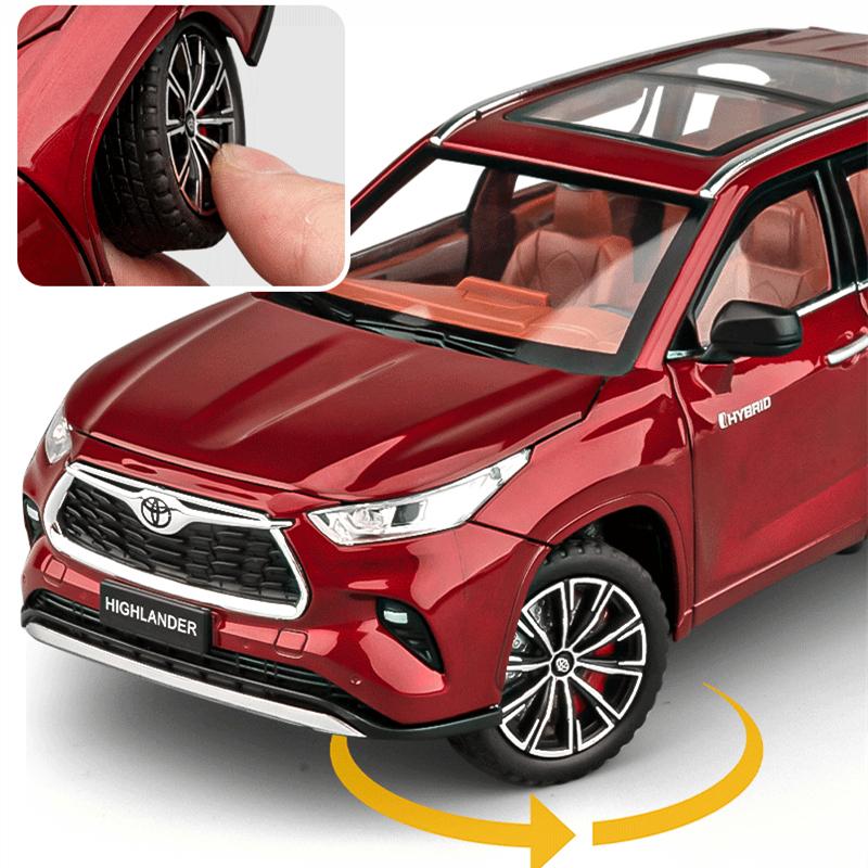 1/24 Toyota Highlander SUV литые модели автомобилей и игрушечные металлические внедорожники имитация моделей автомобилей звук и свет детский подарок