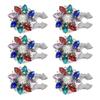 1/6Pcs Button Covers Faux Pearls Shiny Rhinestone Flower Shape Button Clip with Pliers Press Dress Suit Tux Accessories