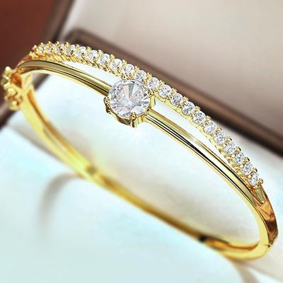 Дизайнерский браслет для леди, Элегантная женская модная геометрическая бижутерия, Легкая роскошная сверкающая бижутерия