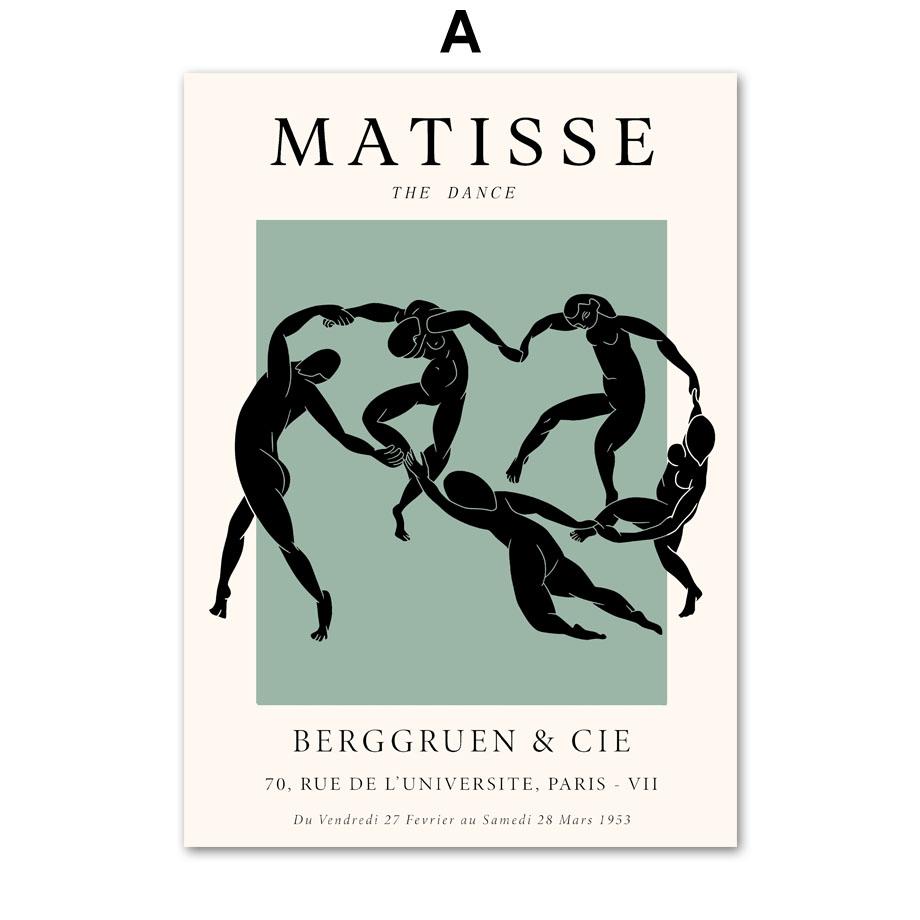 Абстрактный Матисс Танец Растения Листья Линии Постеры и Принты Холст Живопись Скандинавское Настенное Искусство Картины для Декора Гостиной