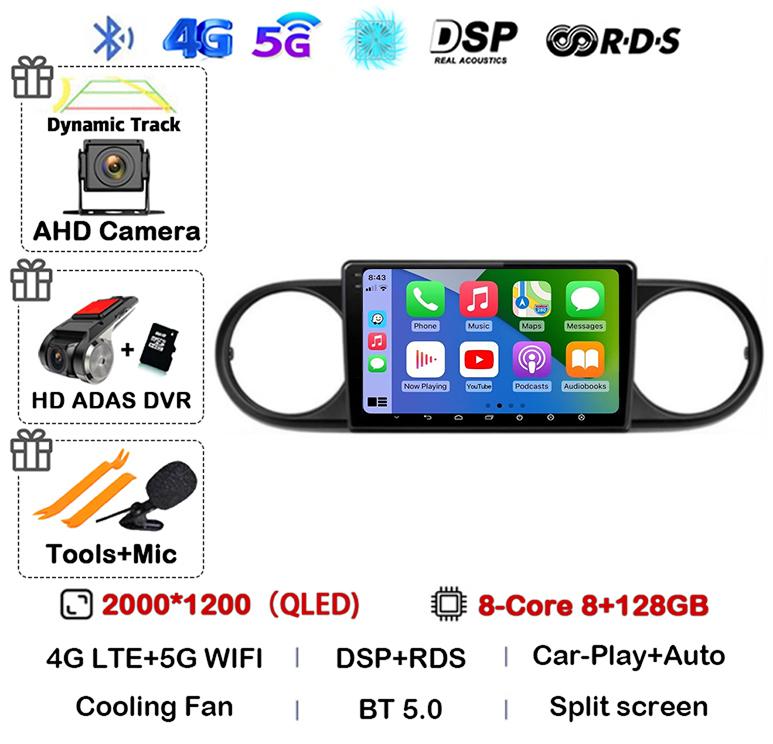 Android 14 Carplay Auto Для Toyota Corolla Rumion Tacoma Автомагнитола Мультимедиа Навигация GPS BT Видеоплеер Стерео Авторадио 4G