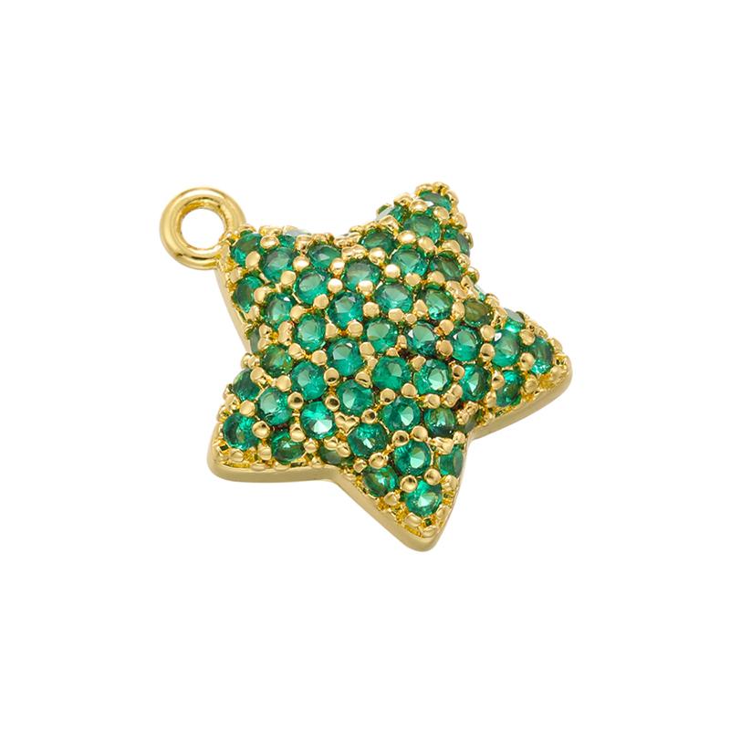 Starry Sky Theme Charms Small Star Cubic Zirconia Pendant for Jewelry Making, Heart-Shaped Pendant Jewelry Materials: VD1356