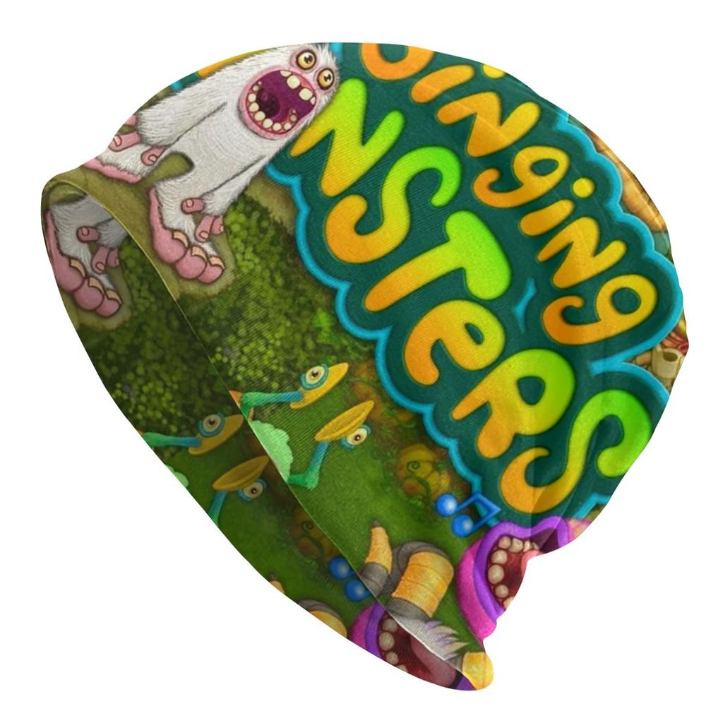 Зимняя теплая шапочка с изображением моих поющих монстров, женская шапка с напуском, модная шапка-бини в стиле аниме с героями мультфильмов, уличные лыжные шапочки с черепами, шапки