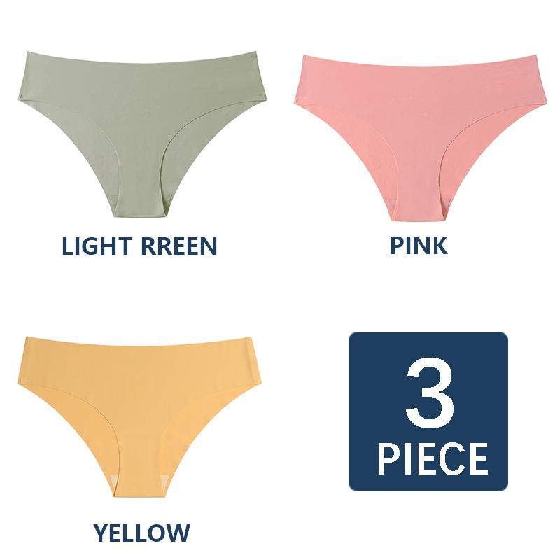 Flarixa 3 шт., бесшовные женские трусики из ледяного шелка, стринги, дышащие удобные женские трусы с низкой талией, женское сексуальное женское белье