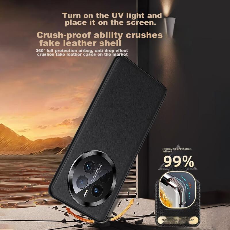 Self-Operated Premium QualityPhone Case for Huawei Mate 50, Mate 50 Protective Cover, Leather Full Lens Protection, Ultra-Thin Shockproof, Black