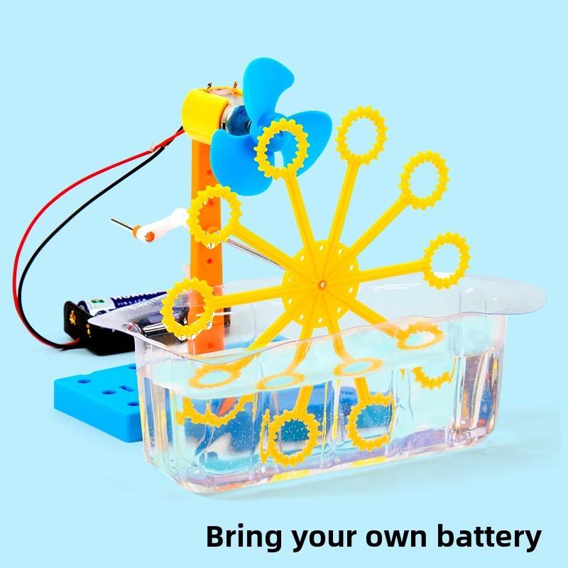 Homemade Hand Cranked Bubble Machine Model Component Set Children Puzzle Toy For Children Educational Physics Activity