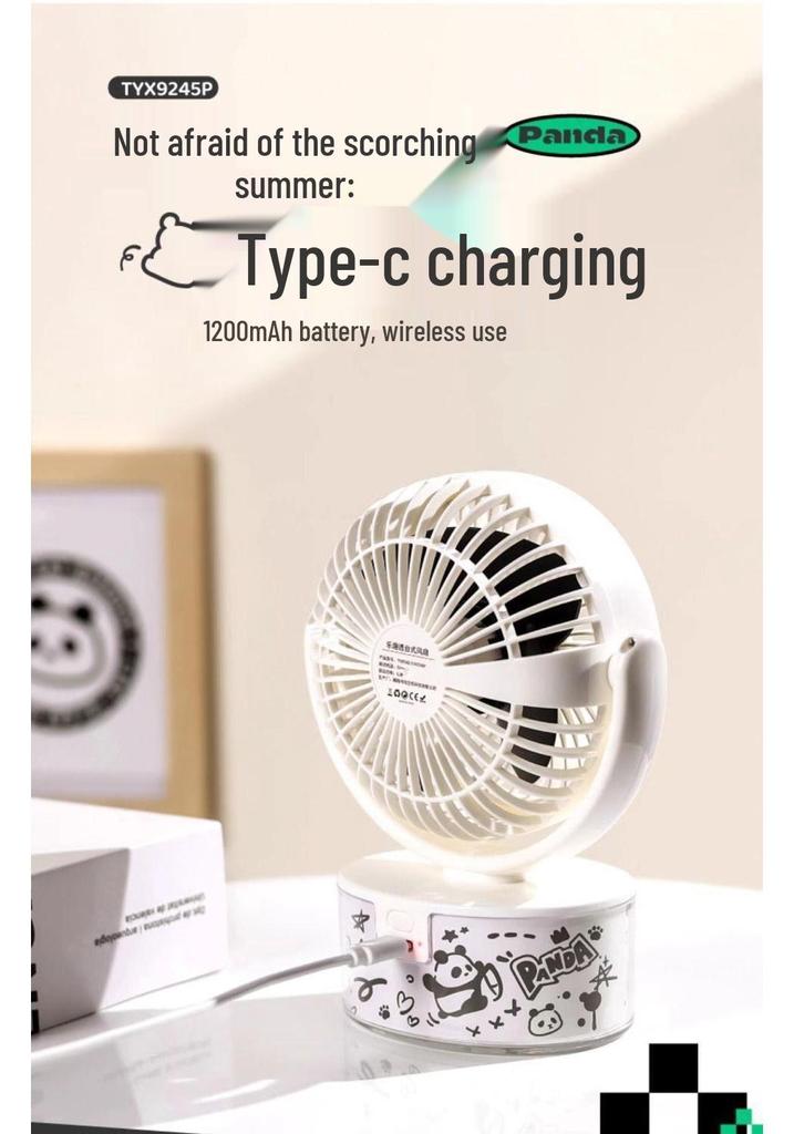 Cute Panda & Bear USB Handheld Mini Desktop Fan