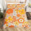 Comforter Retro Flowers Watercolor Yellow Floral Green Leaves Plant Comforter And 2 S Trippy Style Bedding Set