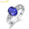 Classic Copper Alloy The Oval Green Blue Red Zircon Ring Ladies Jewelry Wedding Promise Party Gift