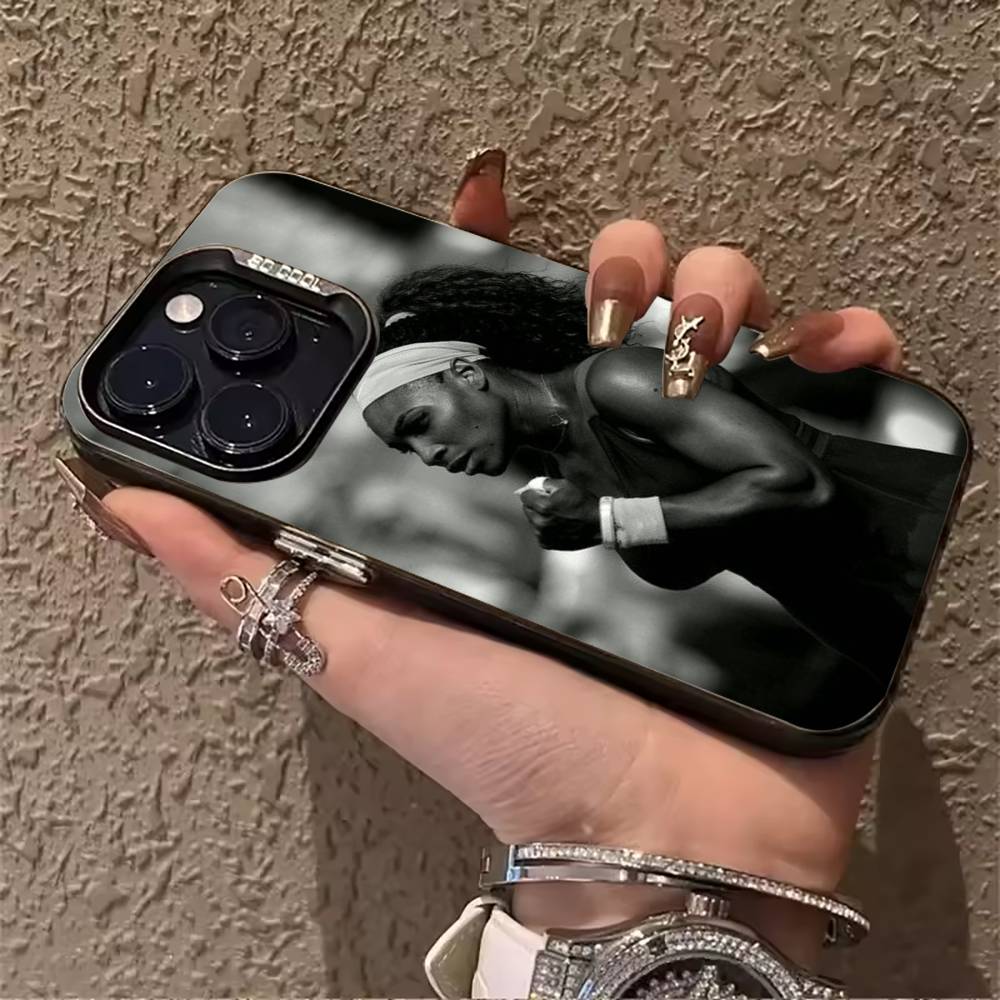 Tennis-S-Serena Williams For iPhone 17 16 15 14 13 12 11 Pro Max XS  17 Air Silicone Colored Silver Bumper Cover