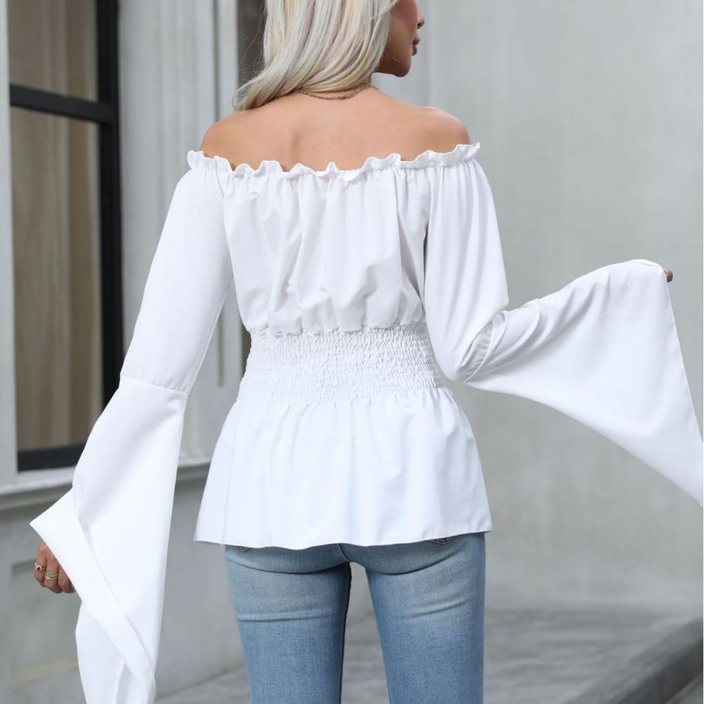 IHUASU Женская средневековая блузка с длинными рукавами