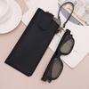 Portable Pu Leather Glasses Bag Leather Rope Sunglasses Eyeglass Bag  Eyewear Protector Case