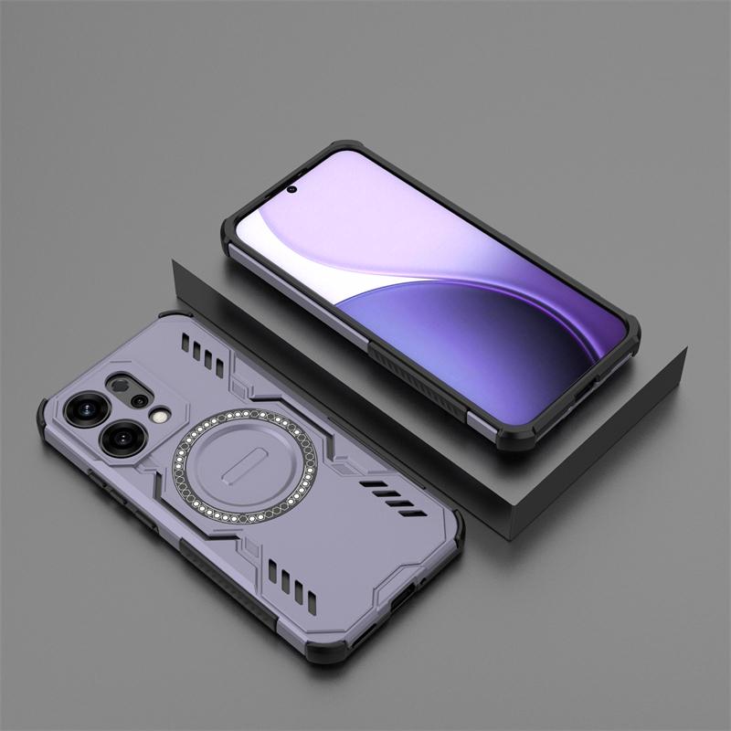 Противоударная задняя крышка для Oppo Reno 14 Чехол для Oppo Reno 14 Pro Магнитная адсорбция Беспроводная зарядка Чехол для Oppo Reno 14 Чехол