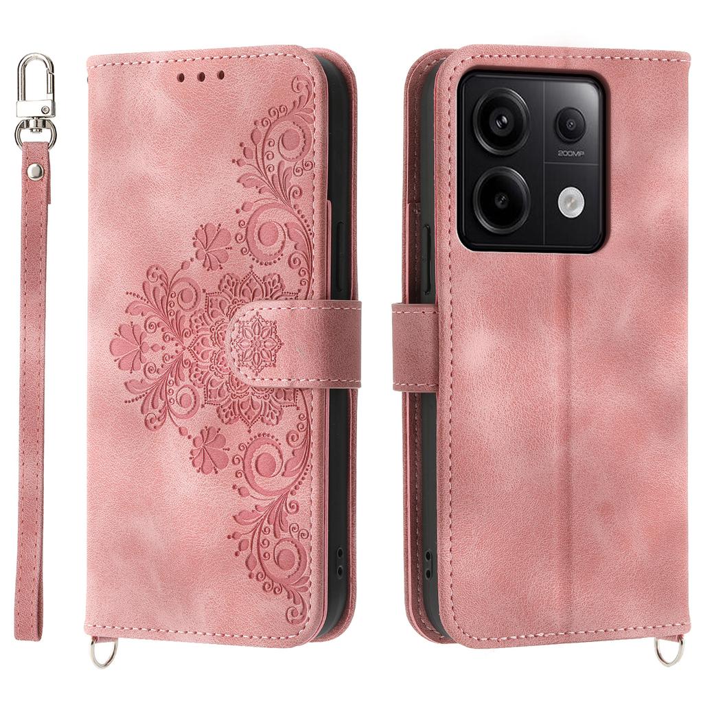 Чехол для Xiaomi Redmi Note 13 Pro 5G/Poco X6 5G с несколькими отделениями для карт, обложка из ПУ кожи с цветочным узором