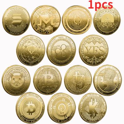 Коллекционные монеты криптовалюты да нет Golden Dogecoin Xrp Cardano Shiba Inu Bitcoin для коллекционера монет
