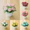 A Pot Artificial Plant Bonsai Beautiful Simulation Plastic Artificial Rose Decor