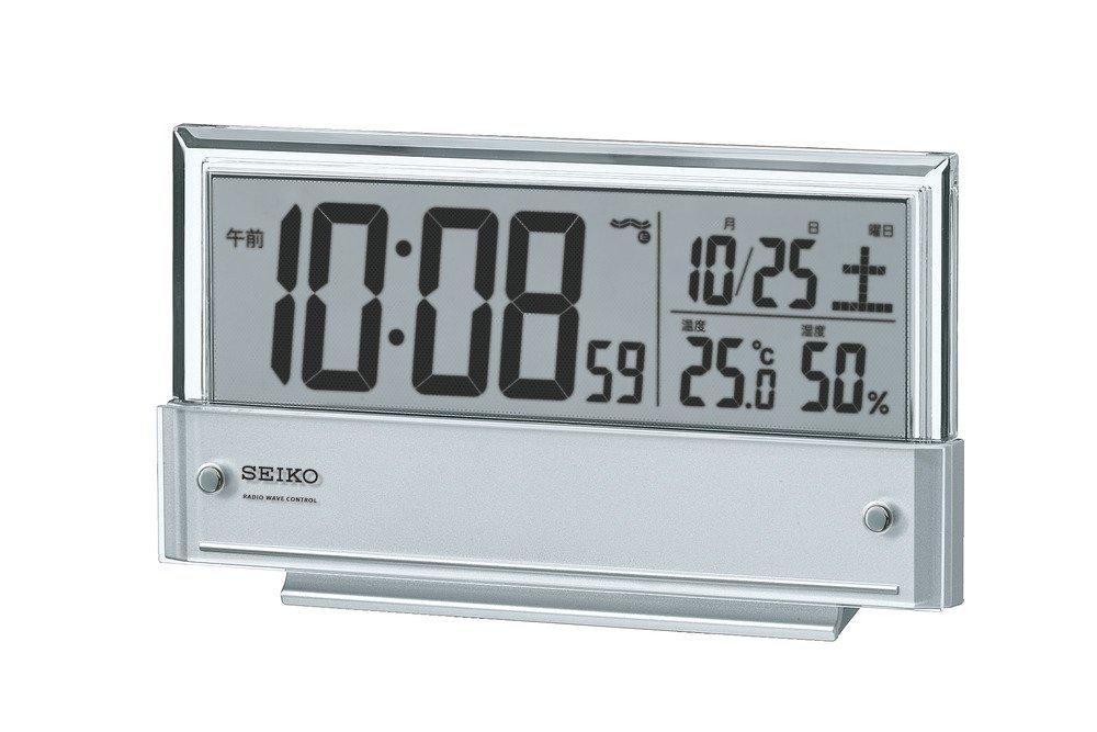 Seiko Часы (SEIKO) Будильник, Радиоуправляемый, Цифровой, Календарь, Отображение температуры, влажности, Серебристый металлик, SQ773S SEIKO