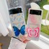 Чехол для Samsung Z Flip 4, прозрачный чехол с градиентом и бабочкой с держателем для Samsung Z Flip 3 Zflip4, противоударная жесткая задняя крышка