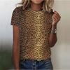 Summer O-Neck Short Sleeve Women's T-Shirt 3d Print Colorful Leopard Pattern T-Shirt Pullover Top Fashion Street Female Clothing