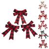 Новые елочные украшения Красная клетчатая снежинка Маленький бант Рождественское украшение Подвеска DIY Материалы