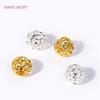 Brass 18K Gold Plated 4/5/6/8mm Round Hollow Spacer Beads,Make Beads For Bracelets,Jewelry And Accessories Wholesale