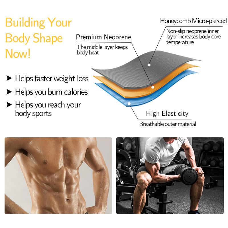 Men Waist Trainer Corset Neoprene Sauna Sweat Trimmer Belt for Weight Loss Slimming Body Shaper Tummy Fitness Belt Fat Burner