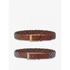 Lambda Golfwear Leather Belt Weave Khaki 22905