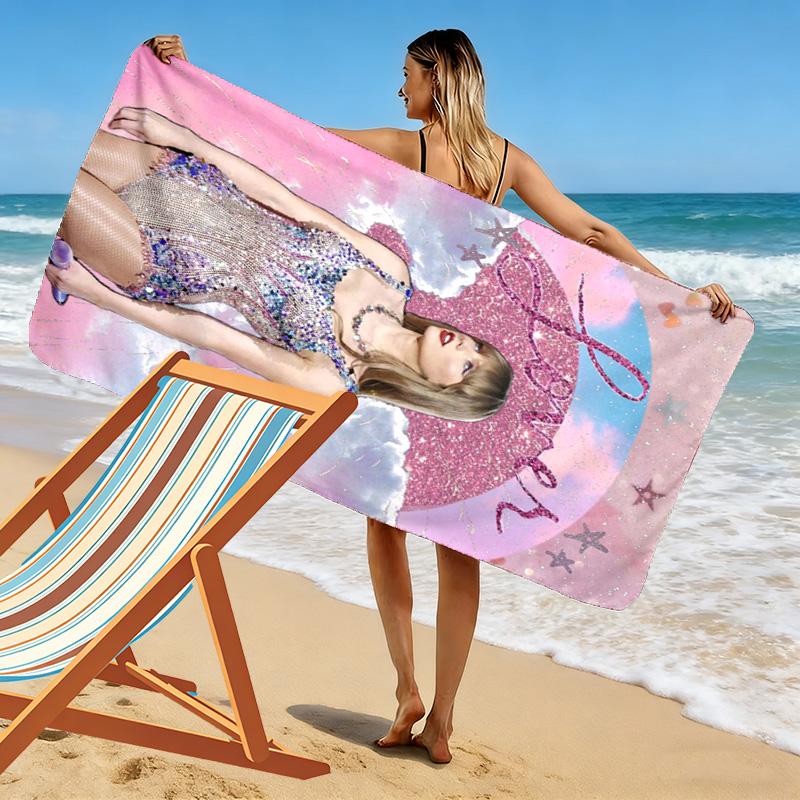 Swift Singer Print Beach Towel, Large Soft Quick Dry Towel for Beach Camping Swimming