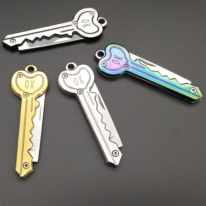 1 шт. брелок складной карманный нож мини-брелок для ключей из нержавеющей стали