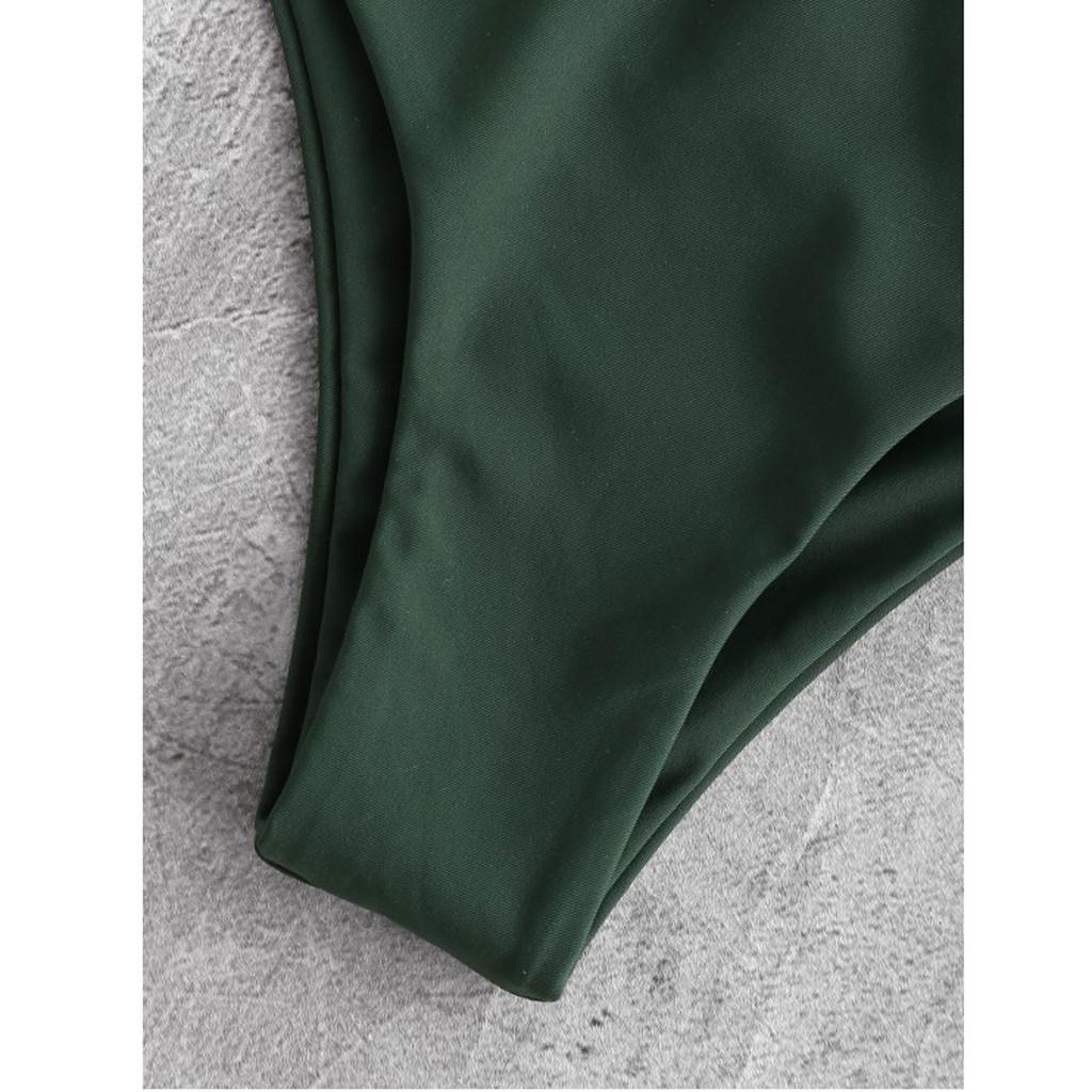 Women Print Tube Up Two Pieces Bikini Push-Up Swimsuit Swimwear Beachwear